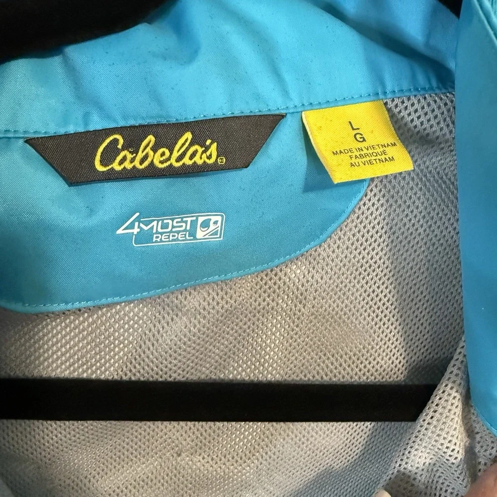 Cabela's 4most Repel Women's Blue Zip Hooded Windbreaker with Zip Pockets Size L